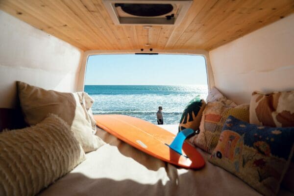 Van life means living life on the beach sometimes