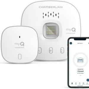 CHAMBERLAIN Smart Garage Control - Wireless Garage Hub and Sensor with Wifi & Bluetooth - Smartphone Controlled, myQ-G0401-ES, White