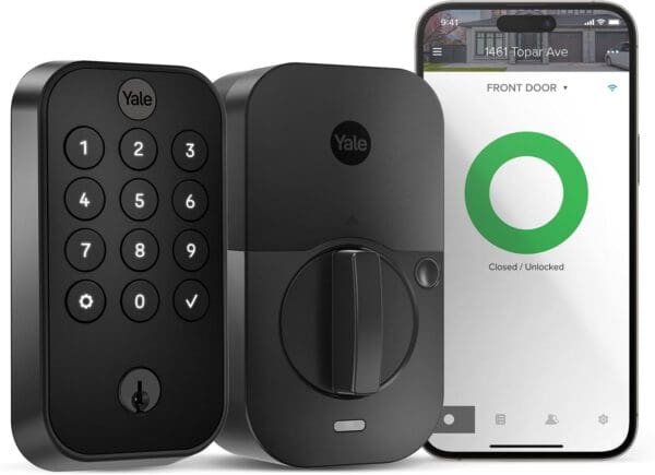 Yale Security Assure Lock 2 Deadbolt, Black Suede Keyed Smart Entry Door Lock with Wi-Fi Connected Keypad for Code Entry and Remote Access