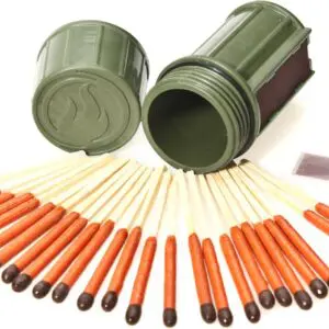UCO Stormproof Match Kit with Waterproof Case, 25 Stormproof Matches and 3 Strikers