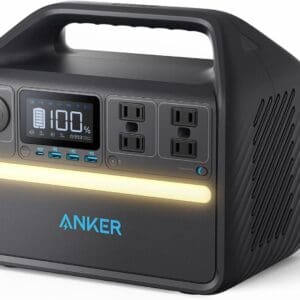 Anker 535 Portable Power Station, 512Wh Solar Generator (Solar Panel Optional) with LiFePO4 Battery Pack, 500W 9-Port Powerhouse, 4 AC Outlets, 60W USB-C PD Output for Outdoor Camping, RV(Anker Solix)