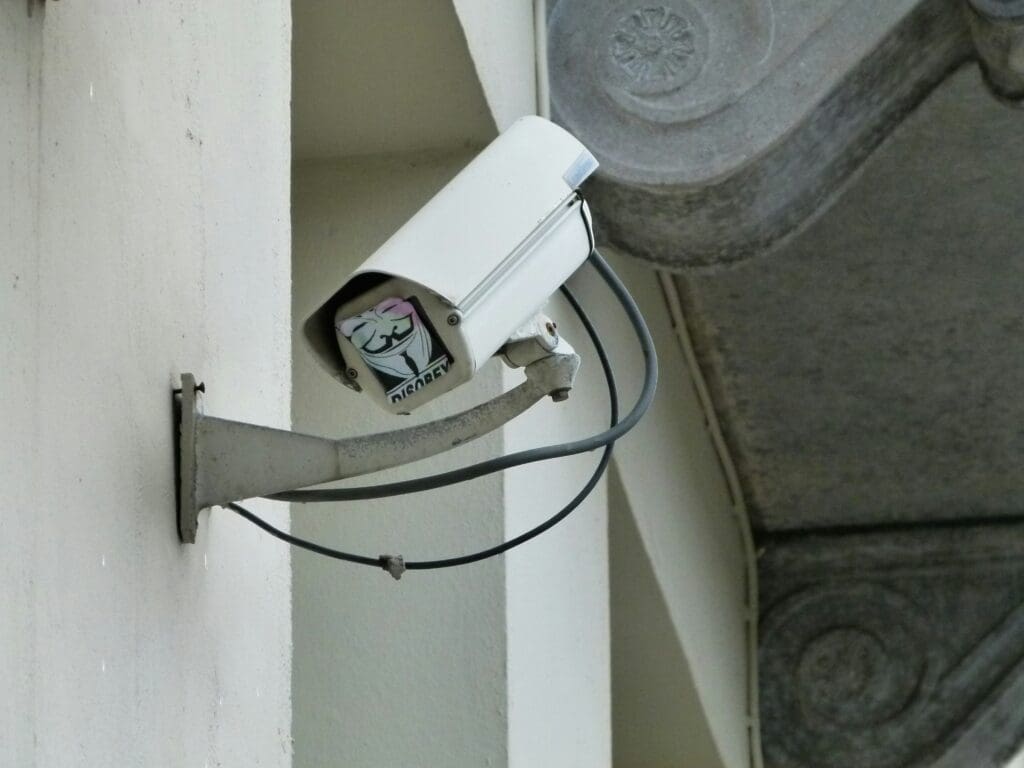 ecurity Camera covered with sticker